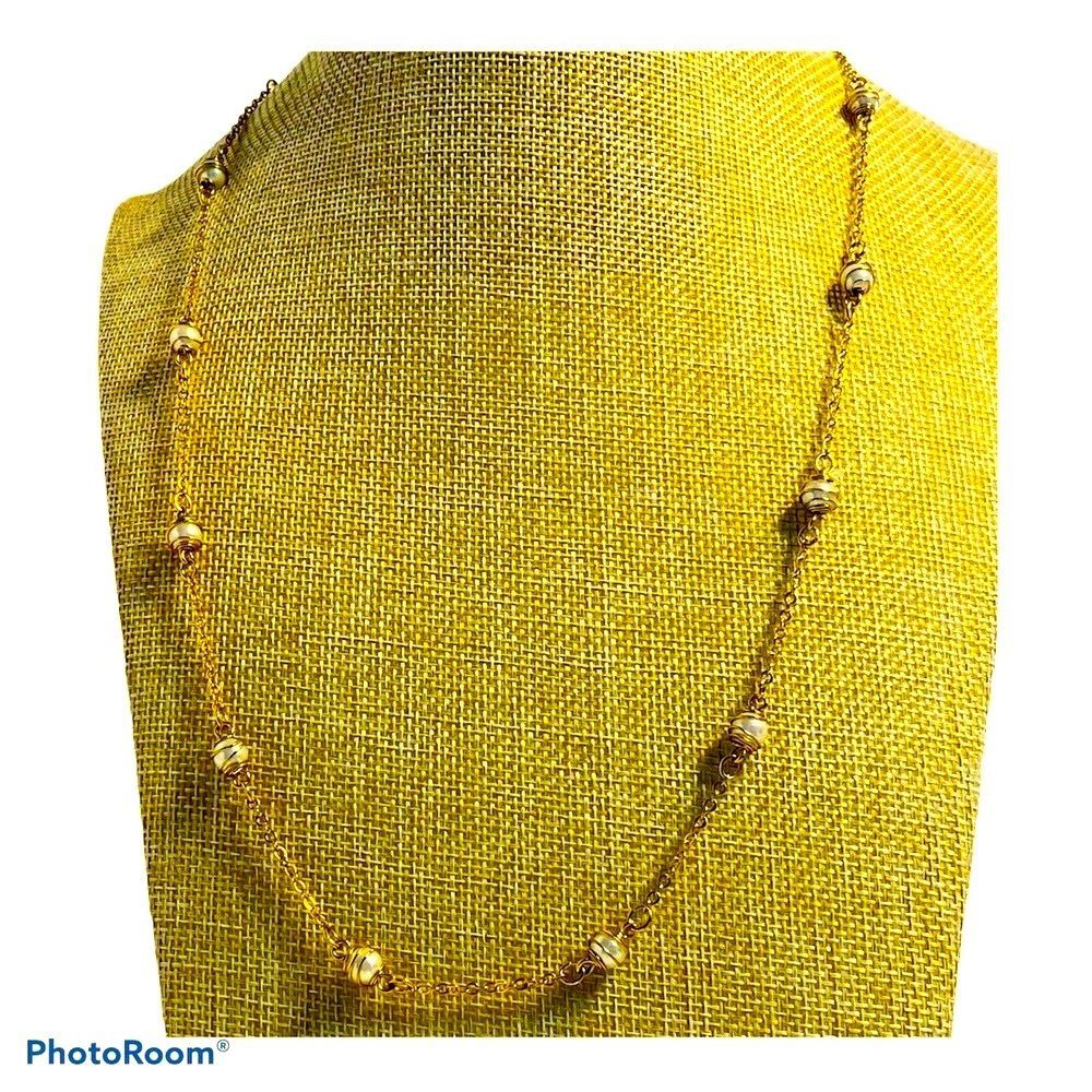 NAPIER GOLD TONE W/ FAUX PEARL NECKLACE 24 in Jewelry